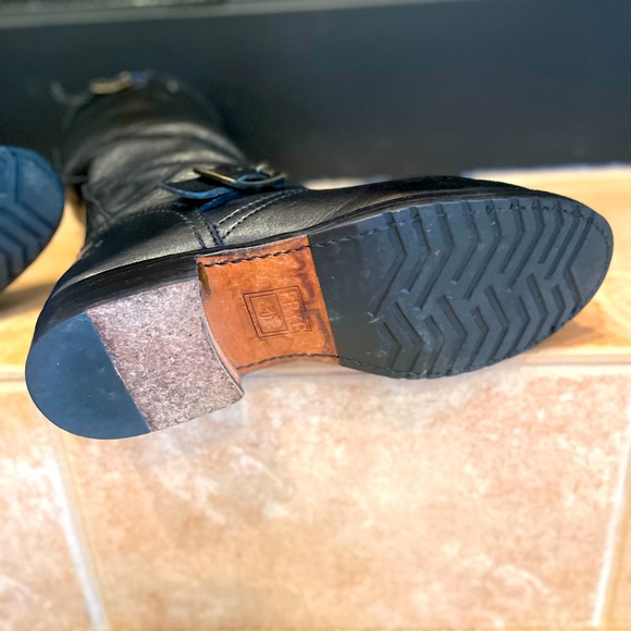 Frye Veronica Slouch Boots Black Leather Size 7.5 - Picture 8 of 14